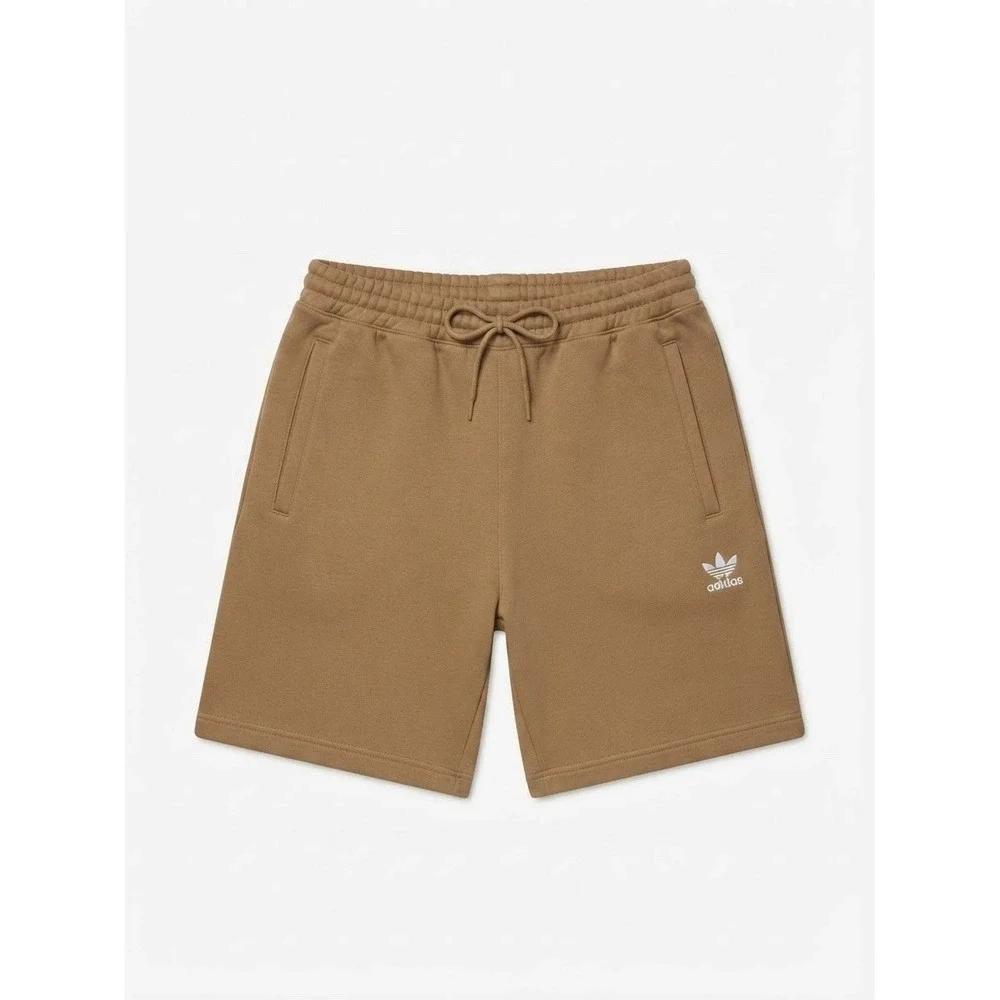 Adidas Originals Men's L Brown Trefoil Logo Fleece Sweatshorts Casual Shorts